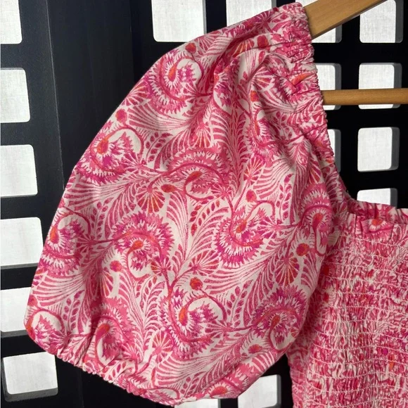 💗 NWT J.Crew Pink Cotton Floral Smocked Dress | Pockets | Flowy Fit 💗 - Picture 3 of 13